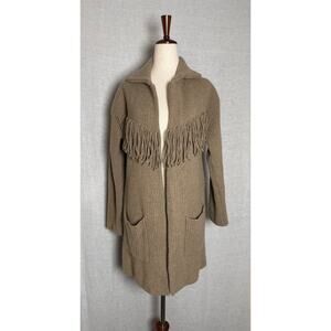 REPEAT 100% Baby Wool Western Fringe Shaker Knit Sweater Coat
Size 36/XS